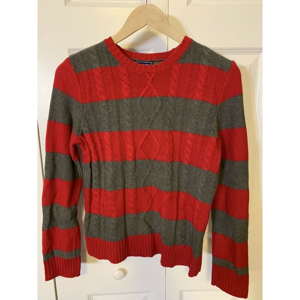 Chaps Red Gray Stripped Sweater Women’s Sz‎ M